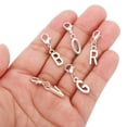 thumbnail image 4 of Letter Charm Pendants, 4 Set a to Z Character Alphabet Pendant Bulk DIY for Jewelry Making Bracelets, Silvery, 4 of 6