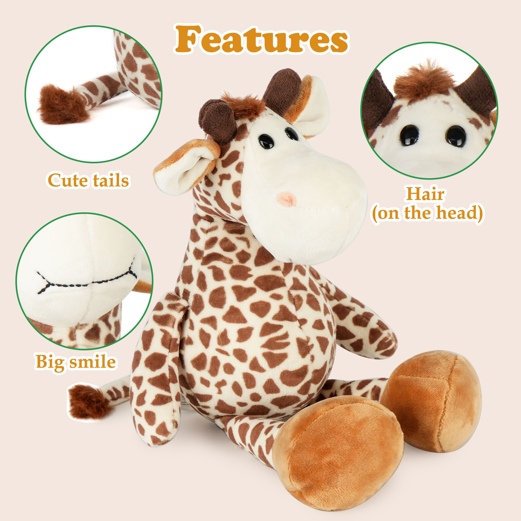 BenBen Giraffe Stuffed Animal, 12-Inch Plush Toy photo 4