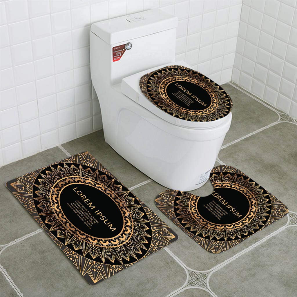 Erehome Gold Black Ornament Frame 3 Piece Bathroom Rugs Set Bath Rug Contour Mat And Toilet Lid Cover Walmart Canada