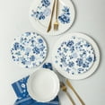 thumbnail image 5 of Stone Lain Fiore 8-Piece Dinner Plate Set New Bone China, Blue, 5 of 6