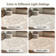 thumbnail image 7 of ODIKA 8'x10' Washable Area Rug Quicksand Boho Faded Rosette Symmetrical Decorative Print Pink for Dining Room, Large Office, Lounge, Non-Slip Chair-Friendly Mat, 7 of 7
