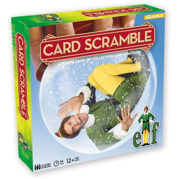 AQUARIUS Elf Card Scramble Board Game – Great Family Fun - Ages 12 - Fun Family Party Game for Tweens, Teens & Adults - Entertaining Game Night Gift - Officially Licensed Merchandise