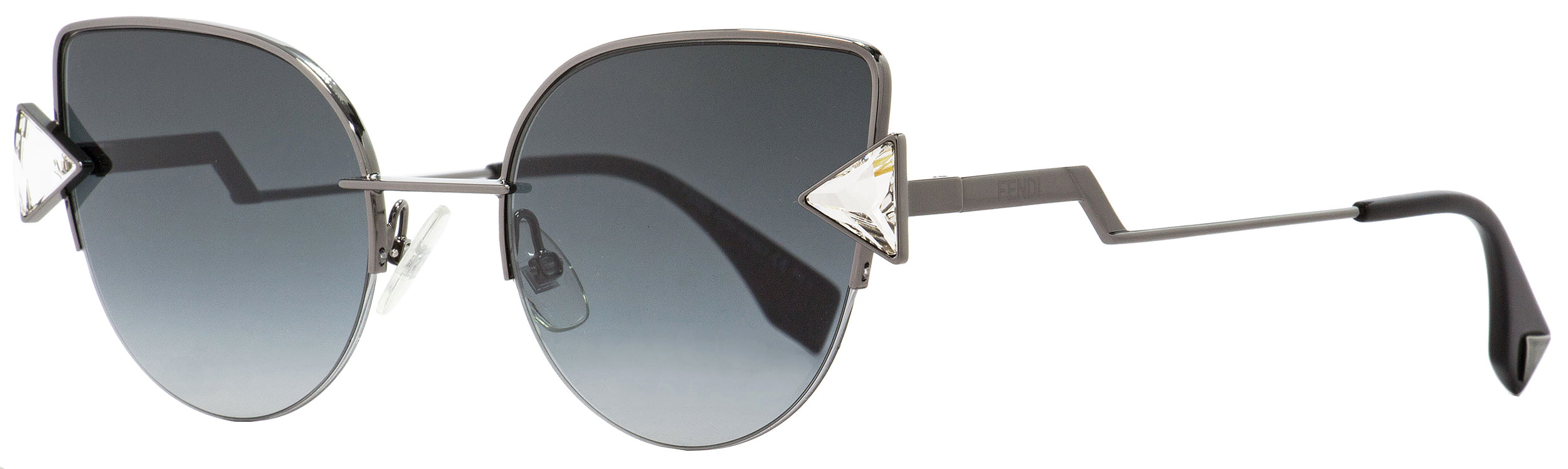 Fendi Cateye Sunglasses FF0242S KJ19O Dark Ruthenium/Black 52mm 