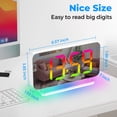 thumbnail image 5 of 7”Digital Alarm Clock for Home Bedroom, RGB 10 Colors Night Light&11 Colors Digits Time LED Display Number, Electric Alarm Clocks Mirror Surface w/Diming Mode,Snooze,12/24H,Buzzer Volume,Dual USB Port, 5 of 10