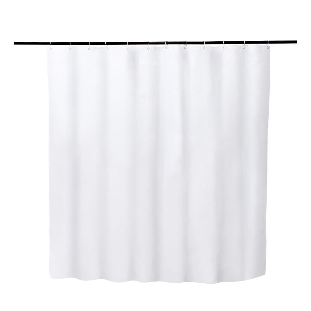 Clear & White Shower Curtain Liner 71x71" Fabric Mesh Window Anti-Bacterial 