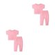 thumbnail image 2 of Qarigey Verano niñas cuello camiseta pantalones conjunto estilo Casual diseño Simple fiesta banquete senderismo Tops pantalones Kit ropa Type7 NO7, 2 of 6