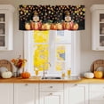 thumbnail image 2 of Kitchen Cafe Valance Curtain for Small Windows,Gnome on Autumn Pumpkins Rod Pocket Short Valances,42x18in, 2 of 9