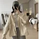 thumbnail image 3 of Chaquetas sólidas para mujer, ropa de trabajo informal de estilo coreano, prendas de abrigo, cárdigans holgados de cuello alto, abrigos vintage de manga larga, blusas para mujer, 3 of 5