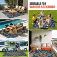 thumbnail image 4 of Navy Blue Brown Boho Outdoor Rug for Patio/Deck/Porch, Non-Slip Large Area Rug 5 x 7 Ft, Southwest Ethnic Abstract Geometric Indoor Outdoor Rugs Washable Area Rugs, Camping Rug Carpet Runner, 4 of 8
