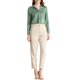 thumbnail image 2 of CAMISAS ELEGANTES PARA MUJER INSPIRADAS CHIC, CON CUELLO PUNTA V Y MANGAS LARGAS, BLUSA DE SATÉN SUAVE M VERDE POLVO, 2 of 8