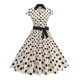 thumbnail image 2 of Vestido de Manga Corta para Mujeres de Moda Casual Impreso Cuello en V con Cremallera Grande Del Doblado, Poliéster Ligero para el Verano, 2 of 9
