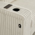 thumbnail image 4 of 110" Oversized L Shaped Sofa with Charging Ports and Cup-holders, Modern 5 Seat Corduroy Cloud Couch with Armrest Storage and Deep Seat for Living Room, Beige, 4 of 7