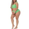 thumbnail image 4 of Agnes Orinda Women's Plus Size Swimsuit Two Piece Bathing Suit High Waisted Tummy Control Bikini Set L Grass Green, 4 of 9