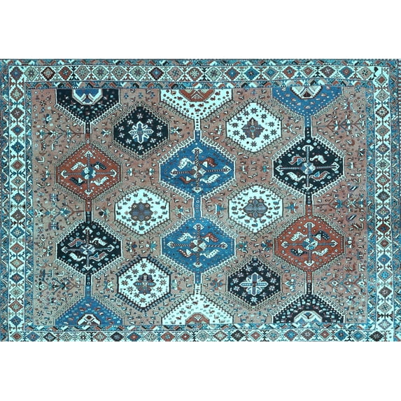 Ahgly Company Indoor Rectangle Persian Light Blue Traditional Area Rugs, 2' x 3'