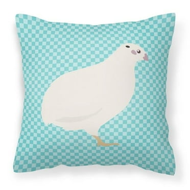 Carolines Treasures BB8131PW1818 Texas Quail Blue Check Fabric Decorative Pillow, 18 x 18 in.