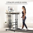thumbnail image 6 of Small Standing Desk with Wheels, Mobile Stand Up Desk, Portable Standing Table on Wheels for Walking Pad, Rolling Computer Desk Adjustable Height, Tall Table, 6 of 17