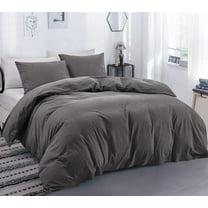 DNG Creations 3 Piece Duvet Cover with Zipper & Corner Ties - 100% Egytian Cotton, 800 Theads Count ( Oversized King - Solid Dark Grey )