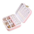 thumbnail image 3 of Unique Bargains Travel Jewelry Box Small Portable PU Leather Jewelry Organizer Case Pink, 3 of 7