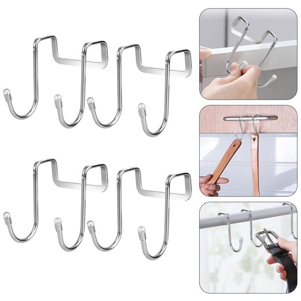 4PackOver The Door Hooks, Shower Hooks Towel Hanger for Glass Door