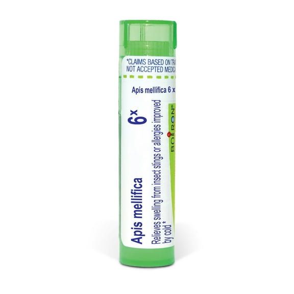 Boiron Apis Mellifica 6X, Homeopathic Medicine for Swelling From Insect Stings Or Allergies Improved By Cold, 80 Pellets