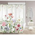 thumbnail image 6 of DTEKOJ Pink Floral Polyester Shower Curtain, 72" x 72" Waterproof, 6 of 6