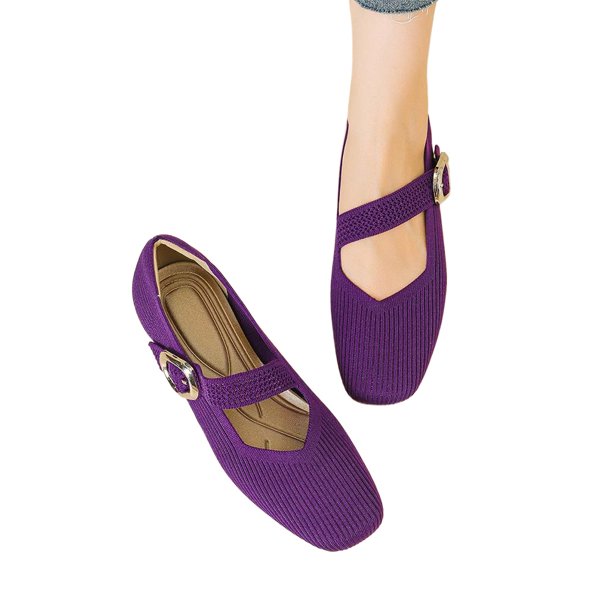 Zapatos Vestir Ballet Pisos Resbalados en Mary Jane para Mujer Dedo Cuadrado Con Correa Tobillo Planos Punto