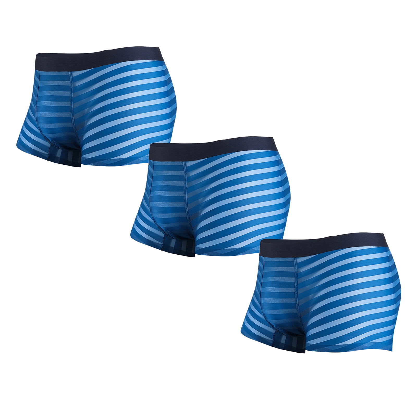 Algebraïsch meest lila MRULIC mens underwear Men 3 Pieces Underpant Summer Thin Transparent Ice  Silk Boxers Breathable Waist Pants Underwear Men underwear Blue + XXL -  Walmart.com