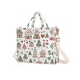 thumbnail image 7 of FORMRS Womens Corduroy Tote Bag Crossbody Shoulder Handbag with Pocket, Green Nordic Christmas, 7 of 7