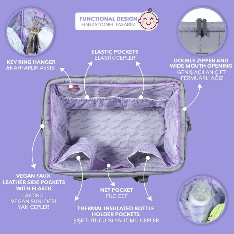 Milk&Moo Diaper Bag Quilted Dark Gray Milk&Moo Diaper Bag Quilted Dark Gray