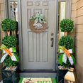 thumbnail image 1 of Moocorvic Wooden Easter Welcome Door Sign Hanging Decoration,Rabbit Wreath for Spring Wall Farmhouse Home Indoor Decor, 1 of 5