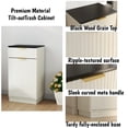 thumbnail image 4 of Hassch Tilt-Out Fluted Trash Cabinet with Drawer, 10-Gallon Hidden Garbage Can Storage, Slim Kitchen Waste Bin Holder, for Kitchen, Bathroom or Laundry Room, Antique White+Black, 4 of 10