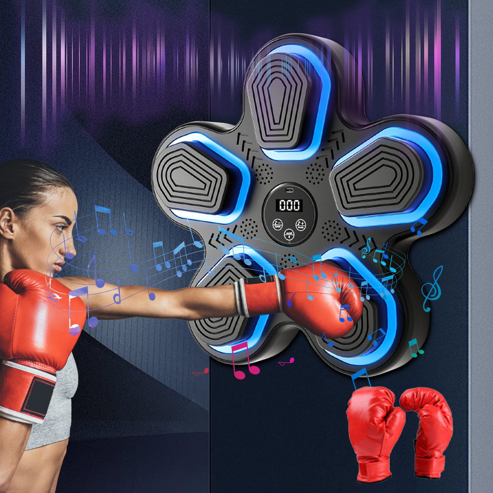 Music Boxing With Gloves for Adults Boxing Wall Mounted Music Smart Bluetooth Boxing Equipment for Home and Gym Training