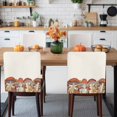 thumbnail image 3 of Fall Thanksgiving Chair Covers Set of 1 Mushroom Vintage Maple Leaves Chair Back Covers Stretch Removable Washable Slipcovers Protector for Dining Room Kitchen Party Decor, 3 of 5