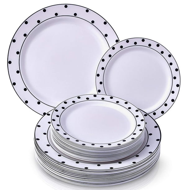 PARTY DISPOSABLE 40 PC DINNERWARE SET 20 Dinner Plates and 20 Salad