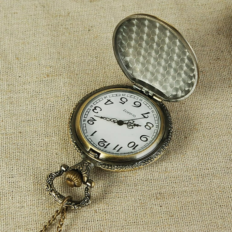 Wewean Christmas Pocket Watch Santa Claus Vintage Quartz Pocket Watch Antique Watches Bronze T1164 Walmart