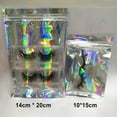 thumbnail image 6 of Limei 3 94x5 91 inch 100PCS Resealable Smell Proof Bags Foil Pouch baggies Holographic Mylar Clear Bag Packaging for Jewelry Lip Gloss Candy Food Storage Products Eyelash, 6 of 7