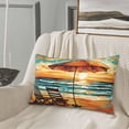 thumbnail image 5 of Honeii Beach Umbrella Sunset Pattern Decorative Throw Pillow Case - Elevate Your Couch, Sofa, or Bed with Stylish Home Decor-20"x30", 5 of 6