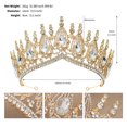 thumbnail image 2 of Dalrosia Queen Crown for Women, Wedding Tiara for Bride, Gold Princess Tiara, Quinceanera Pageant Crown Diadem, Crystal Headpiece for Birthday Prom Pageant Halloween, 2 of 5