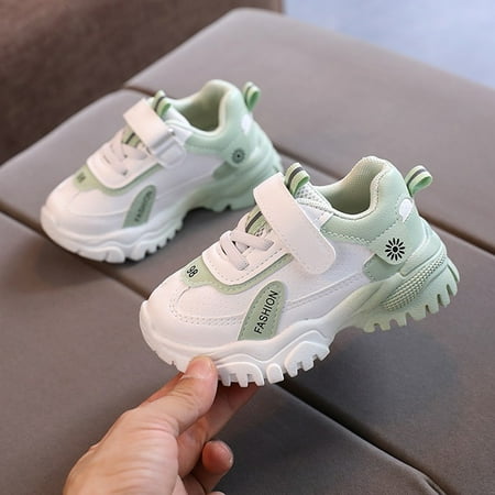 

Toddler Children Kids Baby Girls Boys Leather Mesh Sneakers Sport Shoes