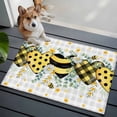 thumbnail image 3 of Bee Love Entryway Rug 2'x3'&nbsp; Non Slip Front Door Mats, Daisy Eucalyptus Leaves Rustic Gray Plaid Entrance Rugs Indoor Outdoor Carpet, Washable Floor Mats Small Area Rug for Bedroom Kitchen, 3 of 8