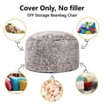 thumbnail image 3 of Garvee Fluffy Bean Bag Covers Only, Soft PV Velvet Bean Bag Chair Cover for Living Room Bedroom, No Filling Brown/White - Medium, 3 of 5