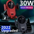 thumbnail image 2 of Cargador inalámbrico de coche de 30W para iPhone 13 12 11 XR X 8 Samsung S20 S10 Xiaomi, soporte de teléfono con Sensor infrarrojo de carga rápida Tan Jianjun unisex, 2 of 2