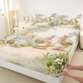 thumbnail image 4 of Erosebridal Kawaii Rabbit Bunny Bed Sheets,Rustic Farmhouse Flowers Kids King Sheets For Girls 4-Piece, 4 of 6