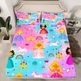 thumbnail image 2 of Castle Fairy Black Girl Princess 3pcs Twin Sheet Sets,Unicorn Rainbow Castle Twin Fitted Sheet,Cartoon Animal Breathable Flat Sheet,Microfiber Cute Bedroom Decor, 2 of 7