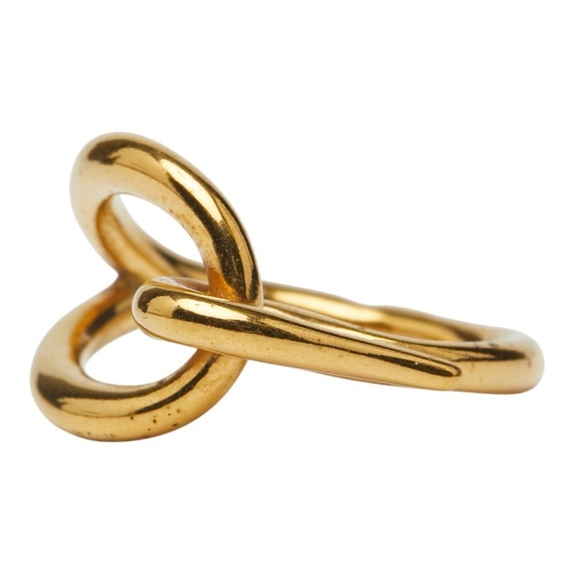 Pre-Owned Hermes Jumbo Scarf Ring, Gold Plated, Women's, HERMES