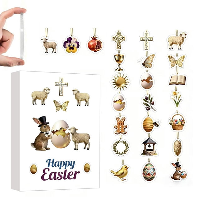 Easter Advent Calendar 2026-24 Days Surprises Countdown Calendar For Kids, Pre-filled Easter 2D Egg Toy & Set