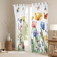 thumbnail image 3 of Castle Fairy Boys Girls Colorful Tulip Flowers Black Out Curtains,Spring Garden Butterflies Curtains Pack of 2 (42x63 Each),Chic Floral Blossoms Bedroom Curtains,Ultra Soft Home Decor, 3 of 6