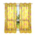 thumbnail image 6 of Yayeee Window Curtains Light Filtering 63"x42" Grommet Panel Pair Home Living Room Decor, Pink Stars, 6 of 7