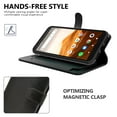 thumbnail image 3 of CoverON Alcatel Apprise Phone Case / Glimpse / Volta Wallet Case, RFID Blocking Vegan Leather 6x Card Slot Holder Cover Flip Folio Phone Pouch, Black, 3 of 6