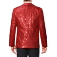 thumbnail image 3 of INSPIRE CHIC Sequin Blazers for Men's Peak Lapel Glitter Sport Coat Wedding Sparkly Suit Jacket, 3 of 5